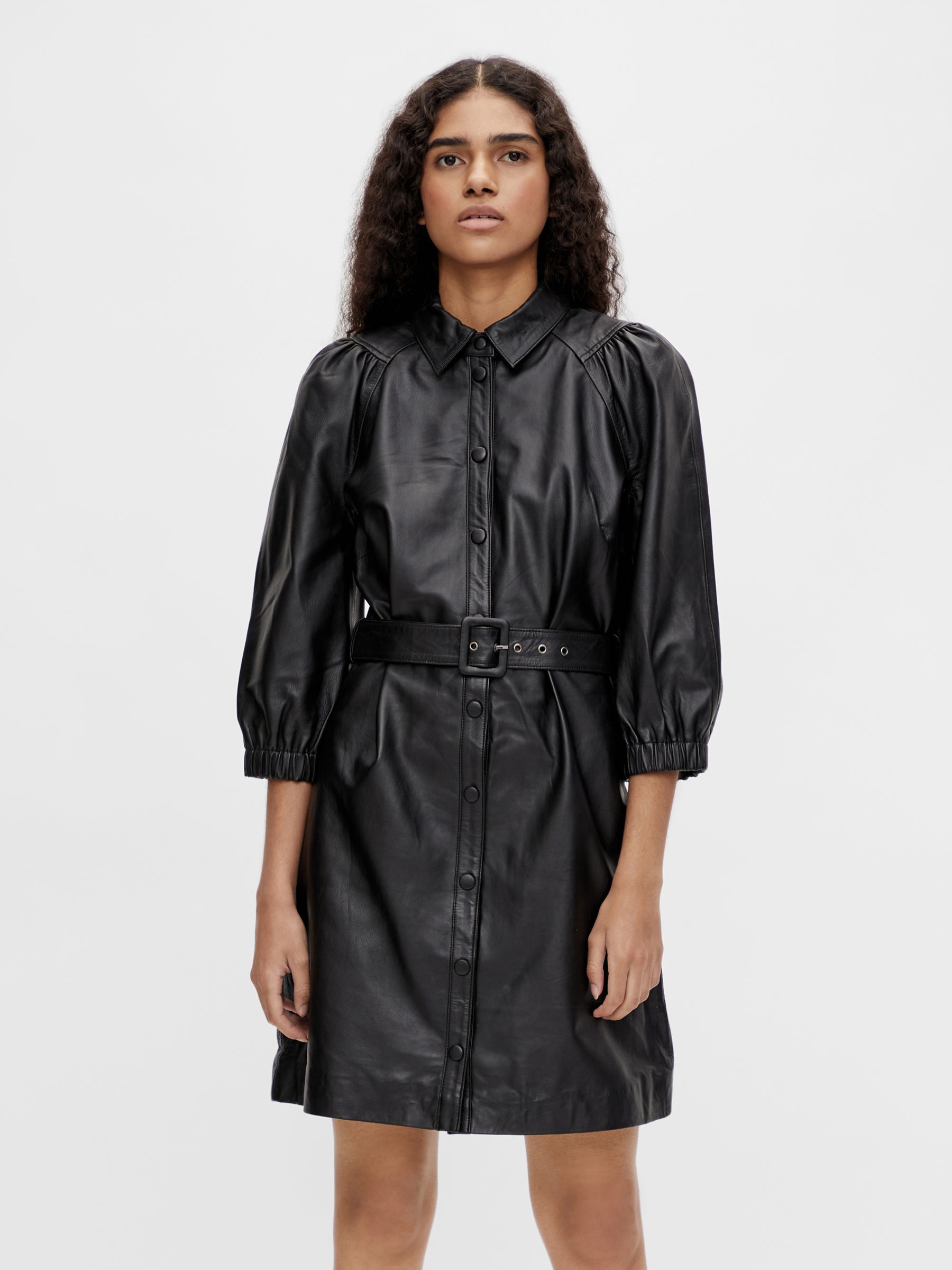 h and m leather dress