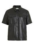 OBJECT LÆDER KORTÆRMET SKJORTE, Black, highres - 23033524_Black_001.jpg