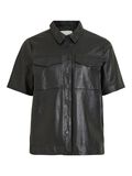 Object Collectors Item LEATHER SHORT SLEEVED SHIRT, Black, highres - 23033524_Black_001.jpg