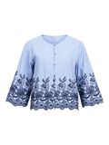 Product image thumbnail - BESTICKTE CROPPED BLUSE, Winter Sky | 1