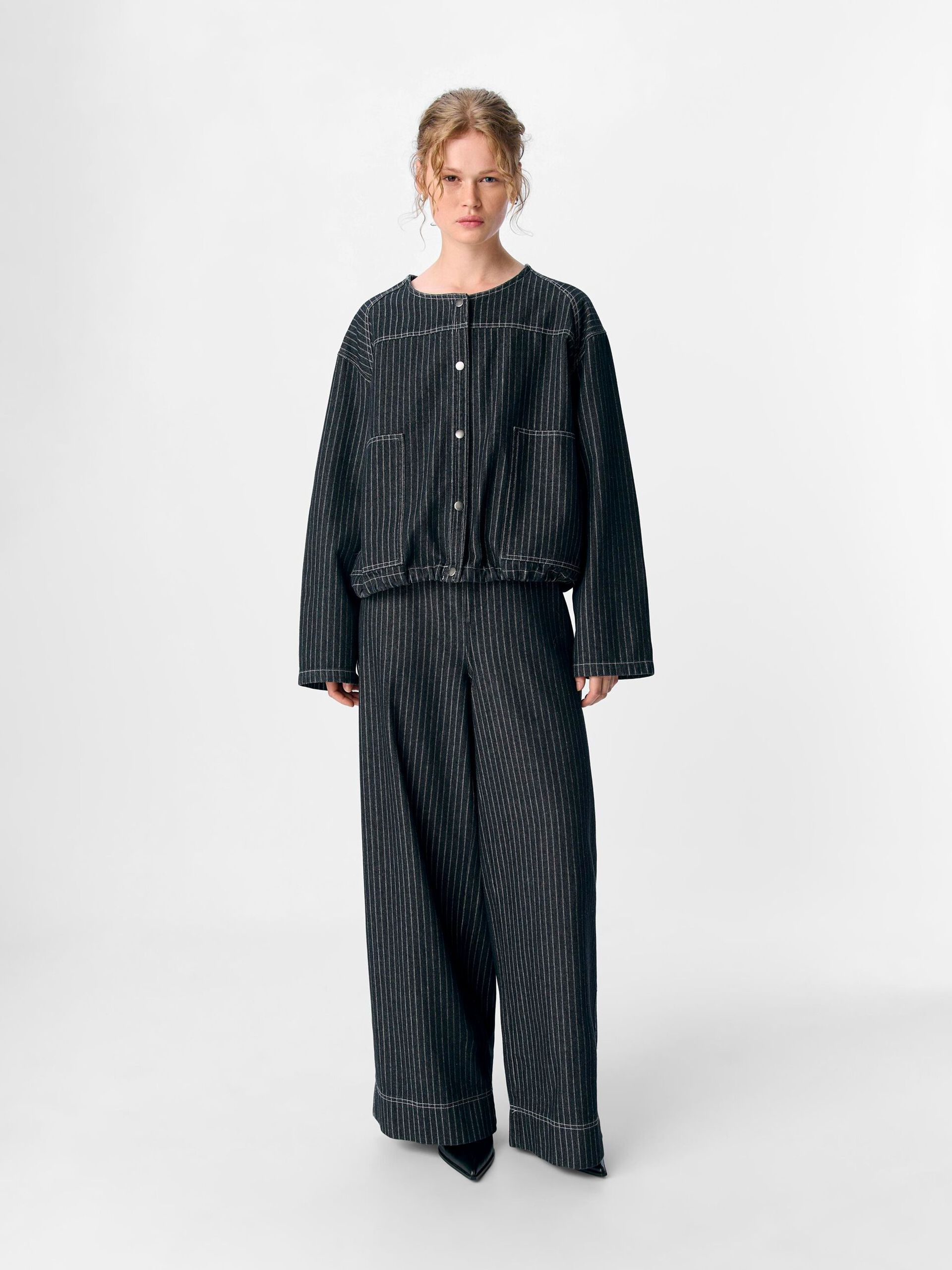 Carousel image - STRIPED SHIRT, Black Denim | 3