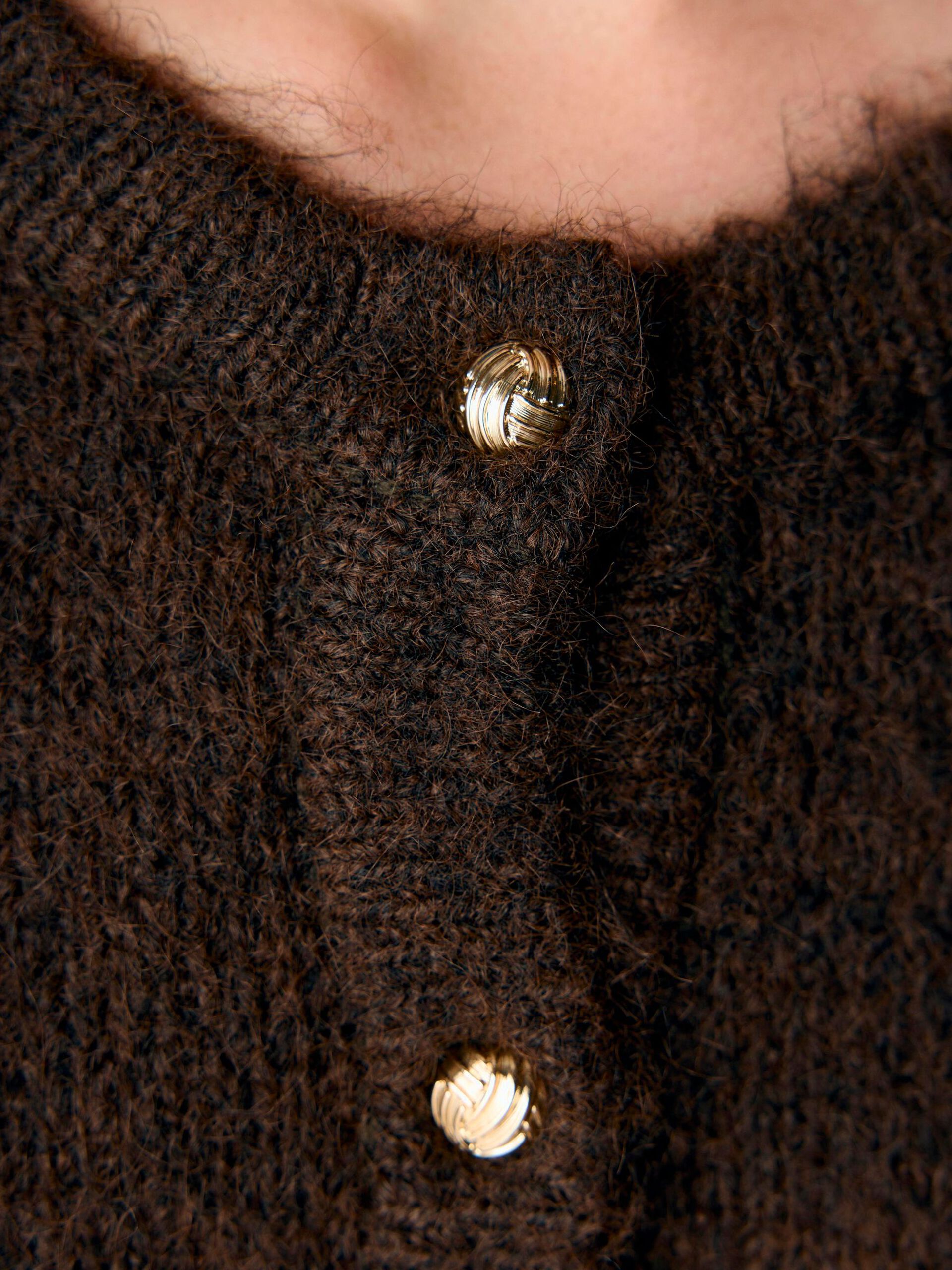 Carousel image - KNITTED CARDIGAN, Seal Brown | 5
