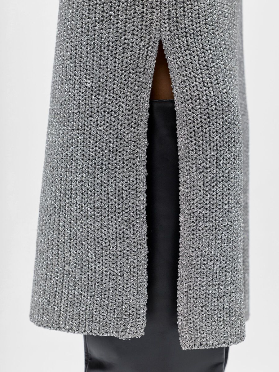 Product carousel image - KNITTED MAXI SKIRT, Silver | 3