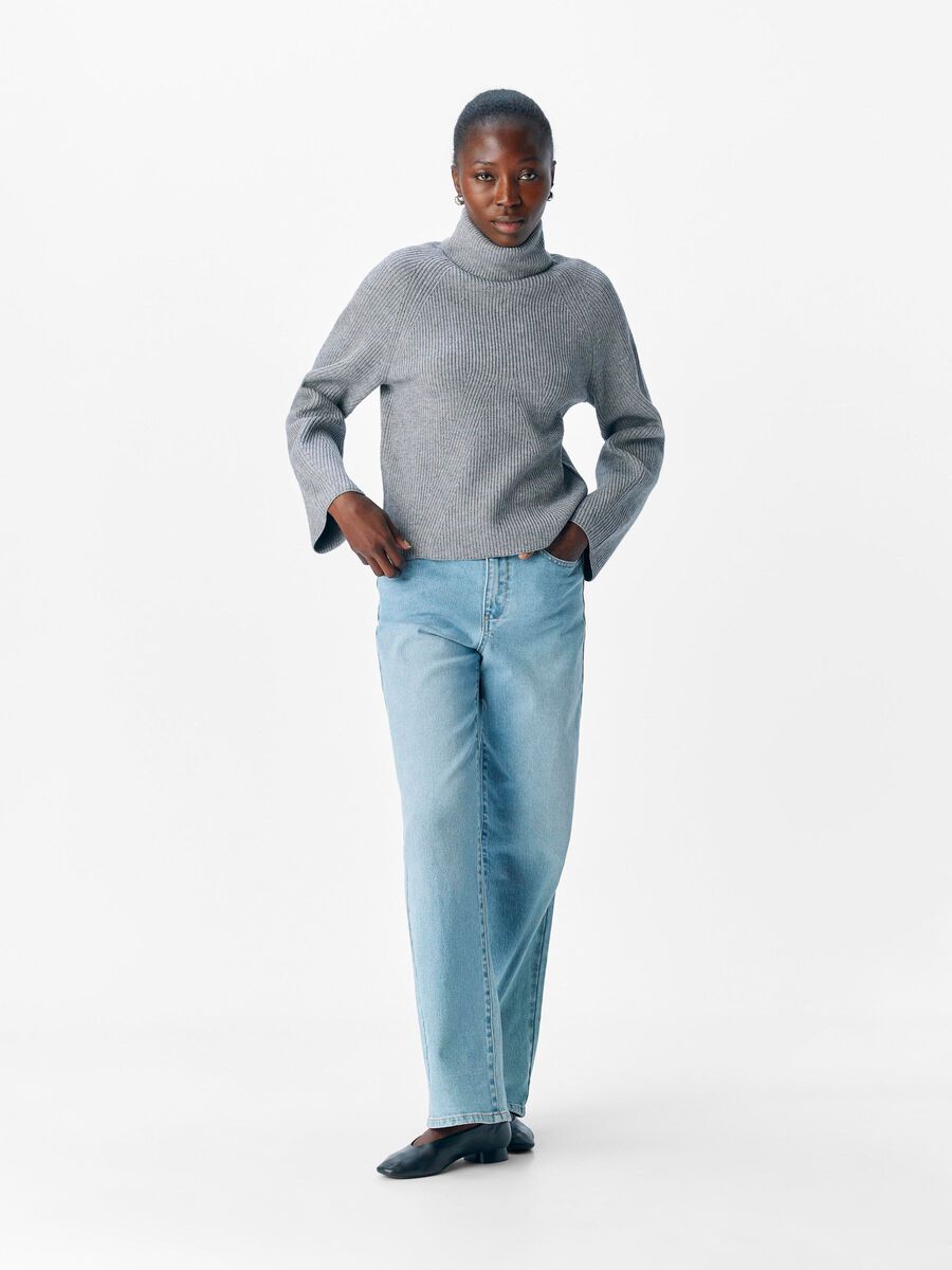 Product carousel image - ROLL NECK PULLOVER, Medium Grey Melange | 5