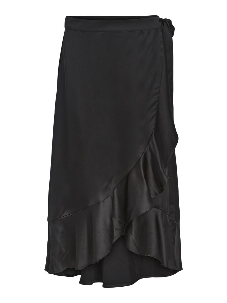 OBJECT SATIN- SLÅ-OM-NEDERDEL, Black, highres - 23039262_Black_001.jpg