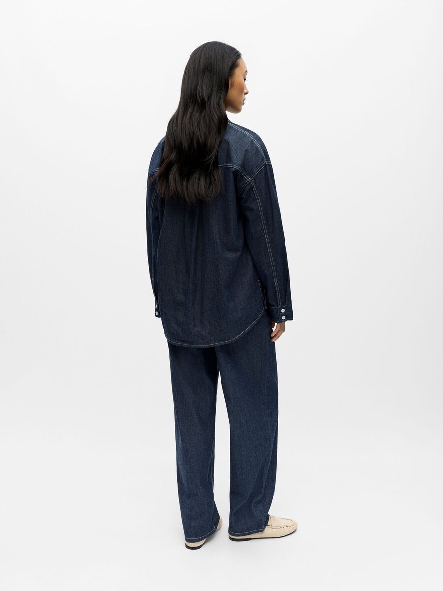 Product carousel image - LONG-SLEEVED DENIM SHIRT, Dark Blue Denim | 2