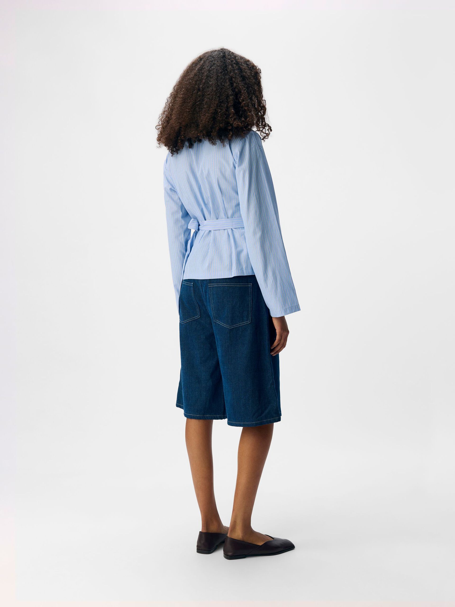 Carousel image - STRIPED WRAP TOP, Cornflower Blue | 3