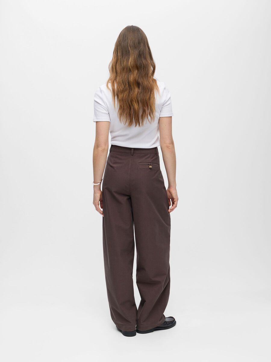 Product carousel image - WIDE-LEG TROUSERS, Seal Brown | 2