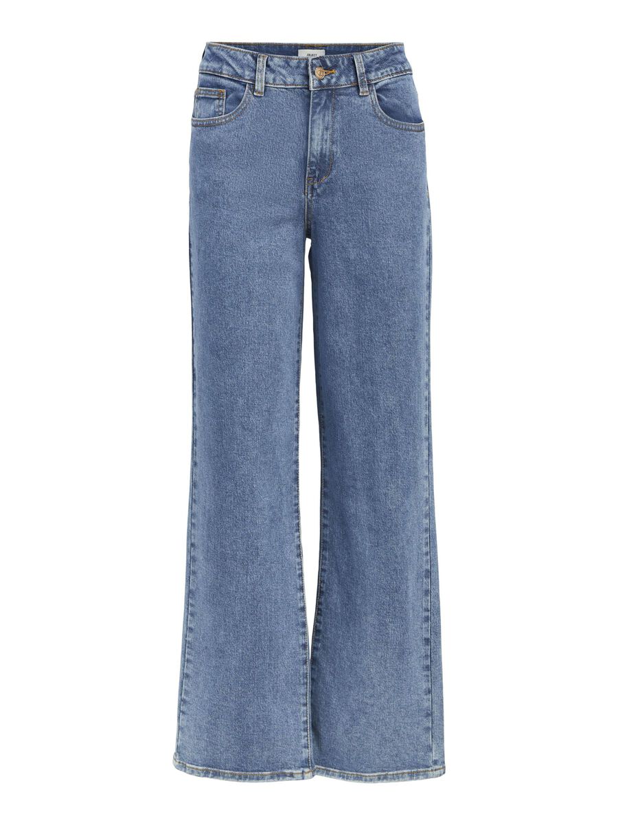 OBJECT MID WAISTED WIDE FIT JEANS, Medium Blue Denim, highres - 23037483_MediumBlueDenim_001.jpg