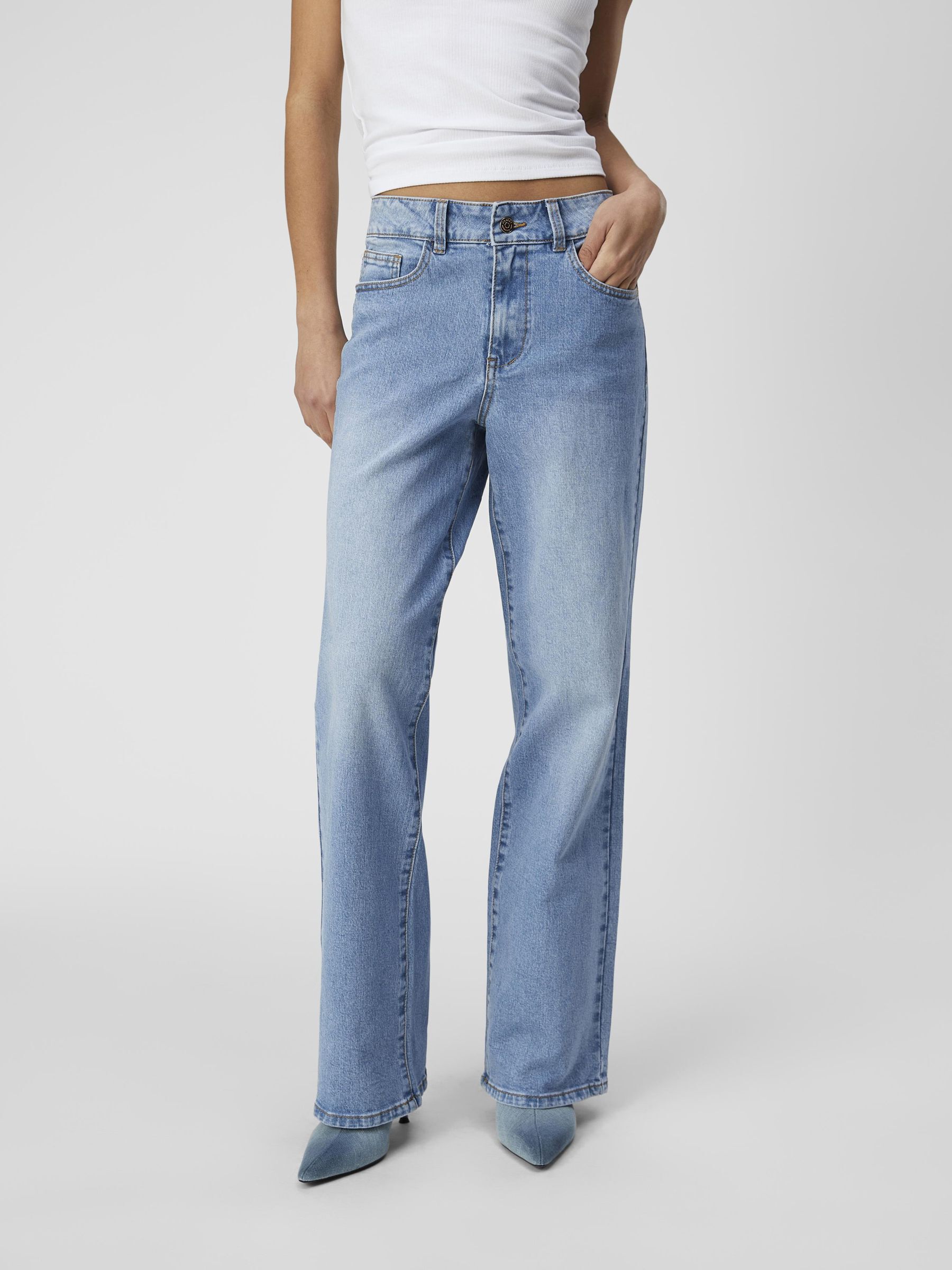 TAILLE MI HAUTE JEAN A COUPE AMPLE Bleu .OBJECT CI France