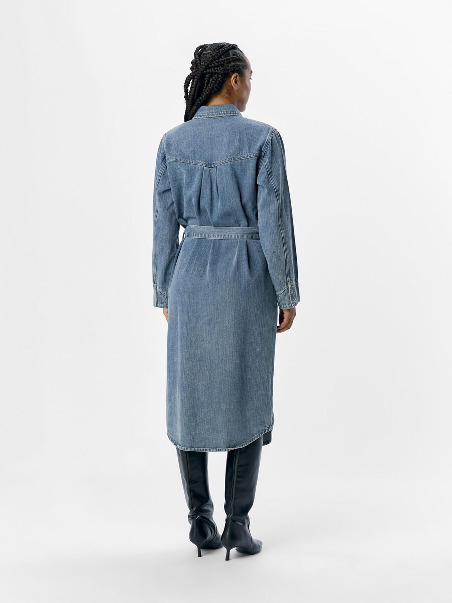 OBJECT DENIM SHIRT DRESS, Medium Blue Denim, highres - 23045966_MediumBlueDenim_004.jpg