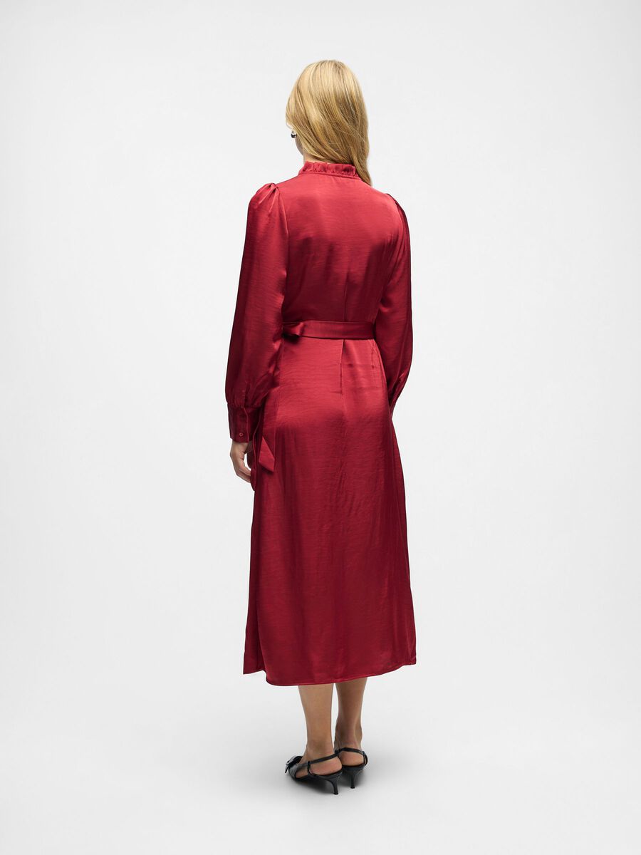 Product carousel image - MAXI LENGTH WRAP DRESS, Karanda Red | 2
