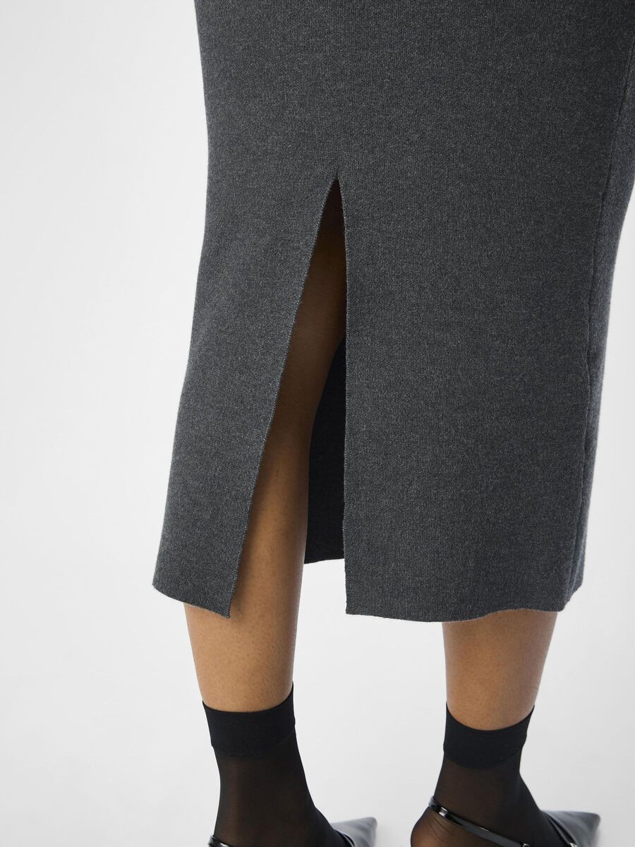 Carousel image - KNITTED MAXI SKIRT, Dark Grey Melange | 6