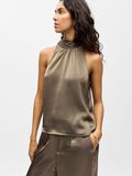 Product image thumbnail - SATIN HALTERNECK TOP, Morel | 6