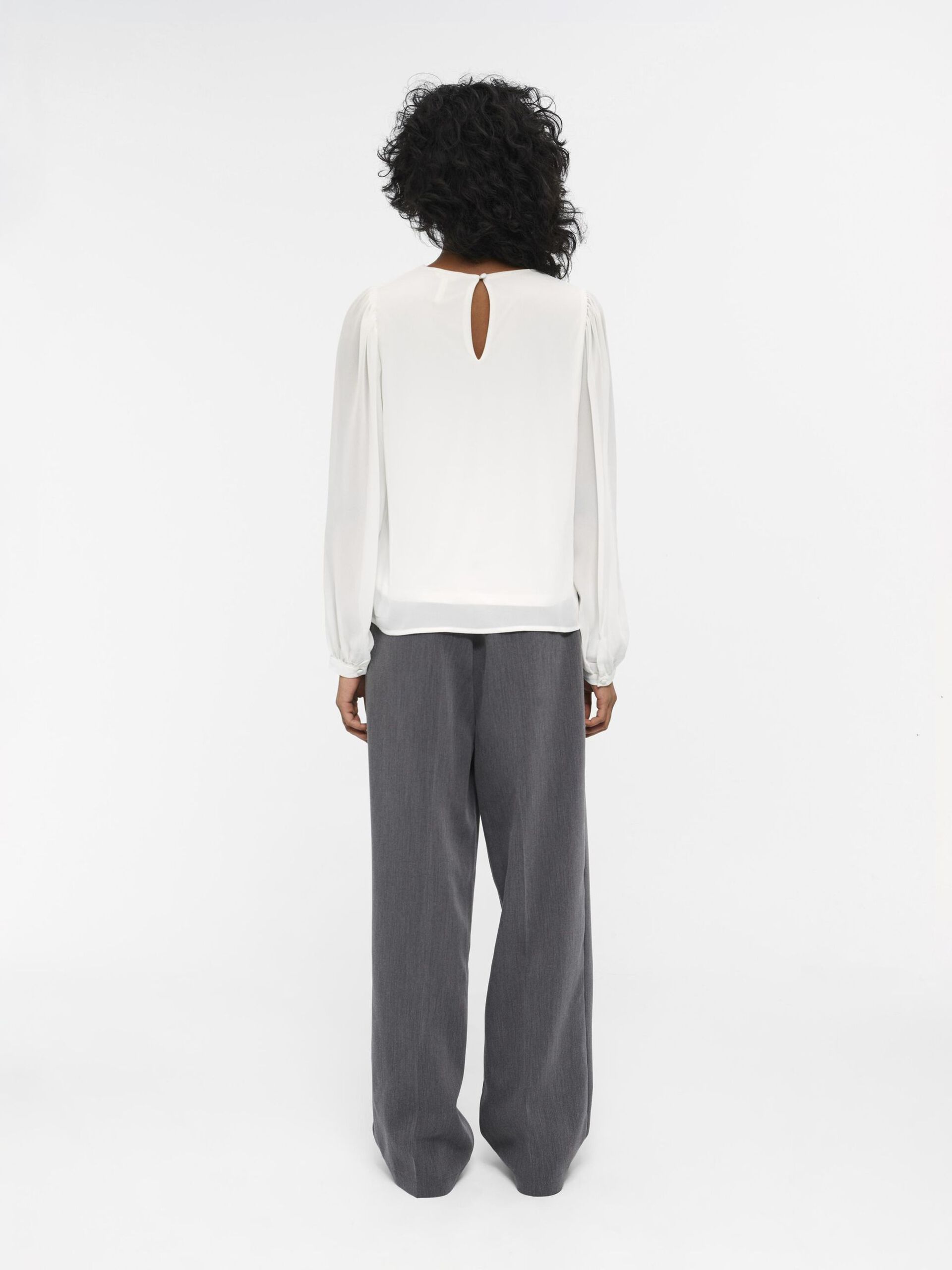 Carousel image - BALLOON SLEEVE BLOUSE, Cloud Dancer | 3