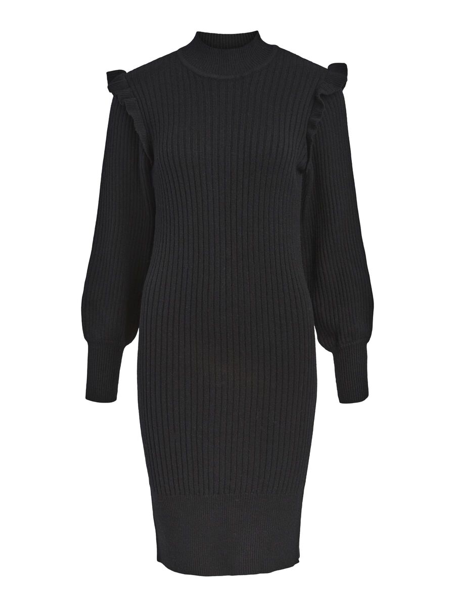 Object Collectors Item RIBBED KNITTED DRESS, Black, highres - 23040804_Black_001.jpg