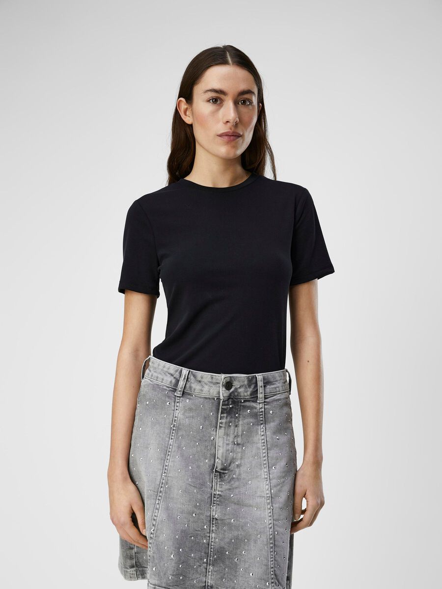 OBJECT RIBBED T-SHIRT, Black, highres - 23043499_Black_003.jpg