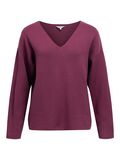 Product image thumbnail - V-NECK KNITTED PULLOVER, Mauve Wine | 1