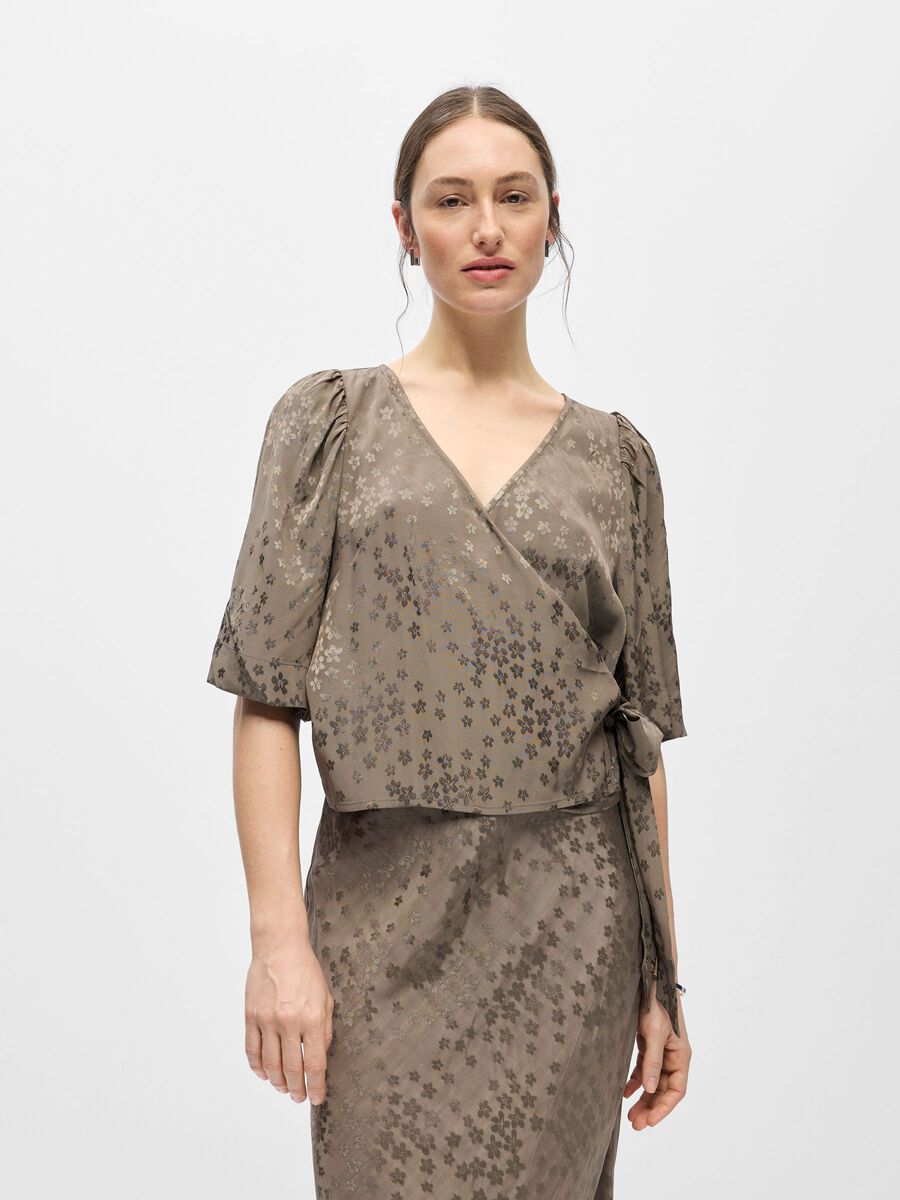 Product carousel image - RACCOURCI &ndash; CACHE-C&OElig;UR BLOUSE, Morel | 1