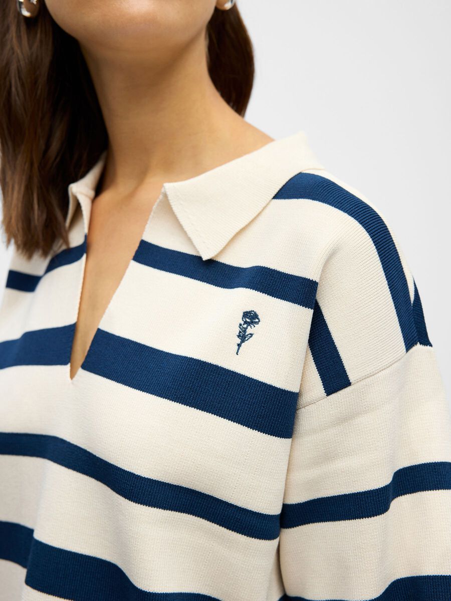 Carousel image - KNITTED POLO SHIRT, White Sand | 5