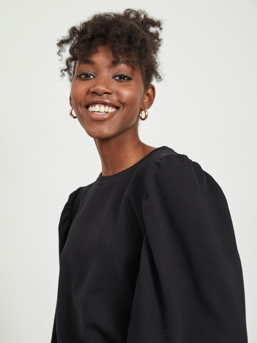 Carousel image - PUFF SLEEVED SWEATSHIRT, Black | 6