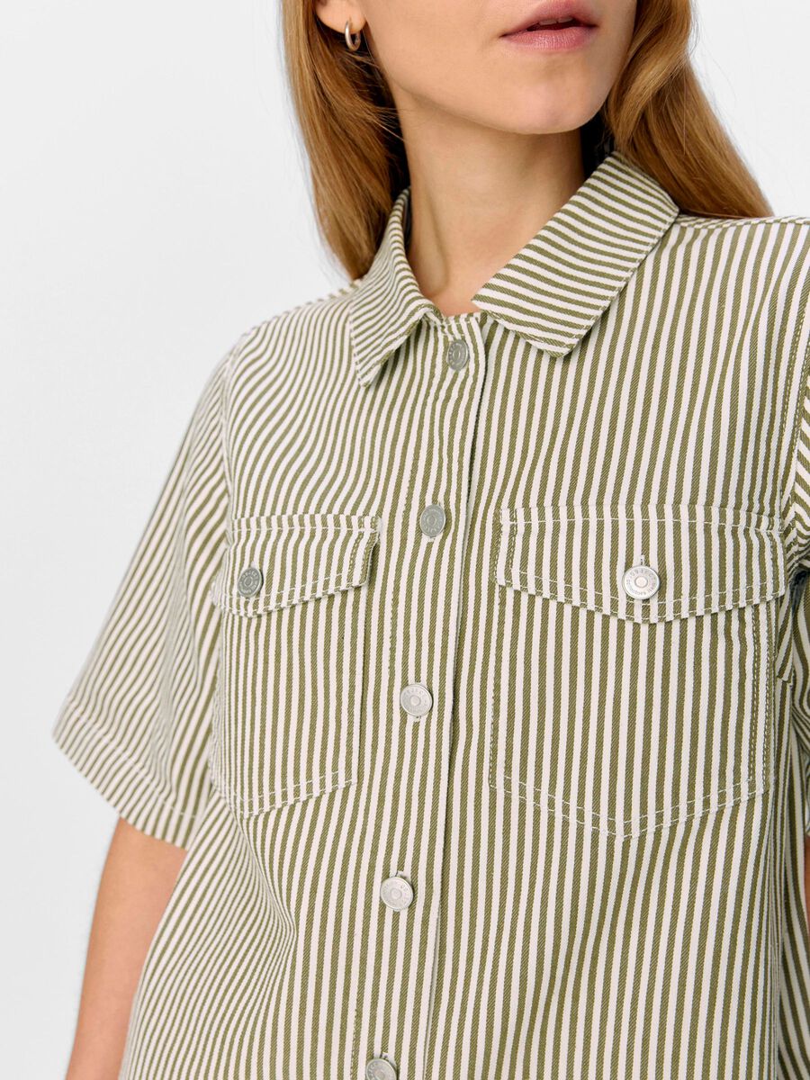 Carousel image - STRIPED DENIM DRESS, Cloud Dancer | 5
