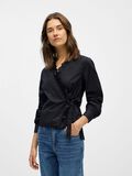 Product image thumbnail - RUFFLED WRAP BLOUSE, Black | 2