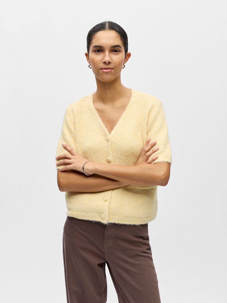 Product carousel image - CROPPED STRIKKET CARDIGAN, Sunlight | 1