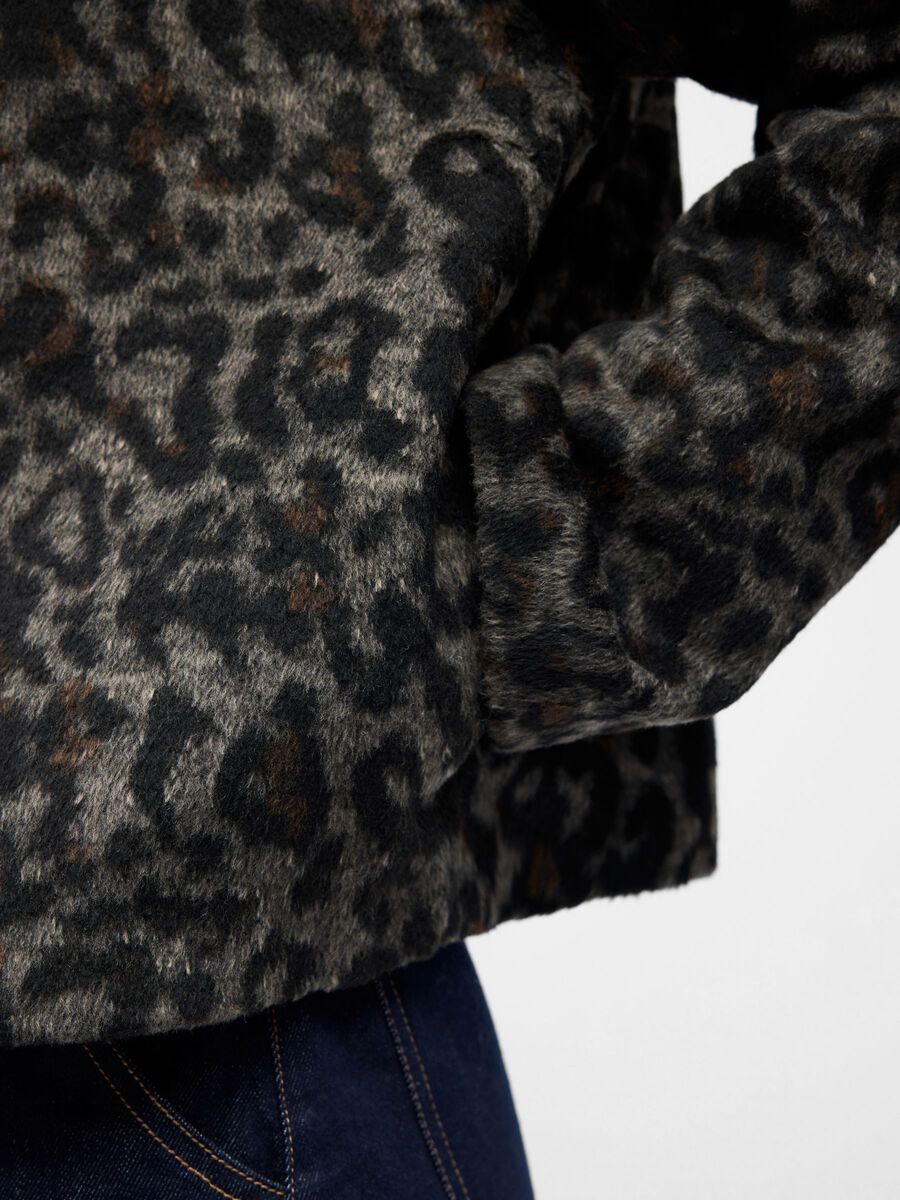 Product carousel image - LEOPARD PRINT JACKET, Morel | 3