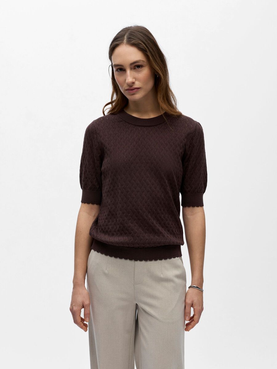 Product carousel image - KNITTED TOP, Seal Brown | 1