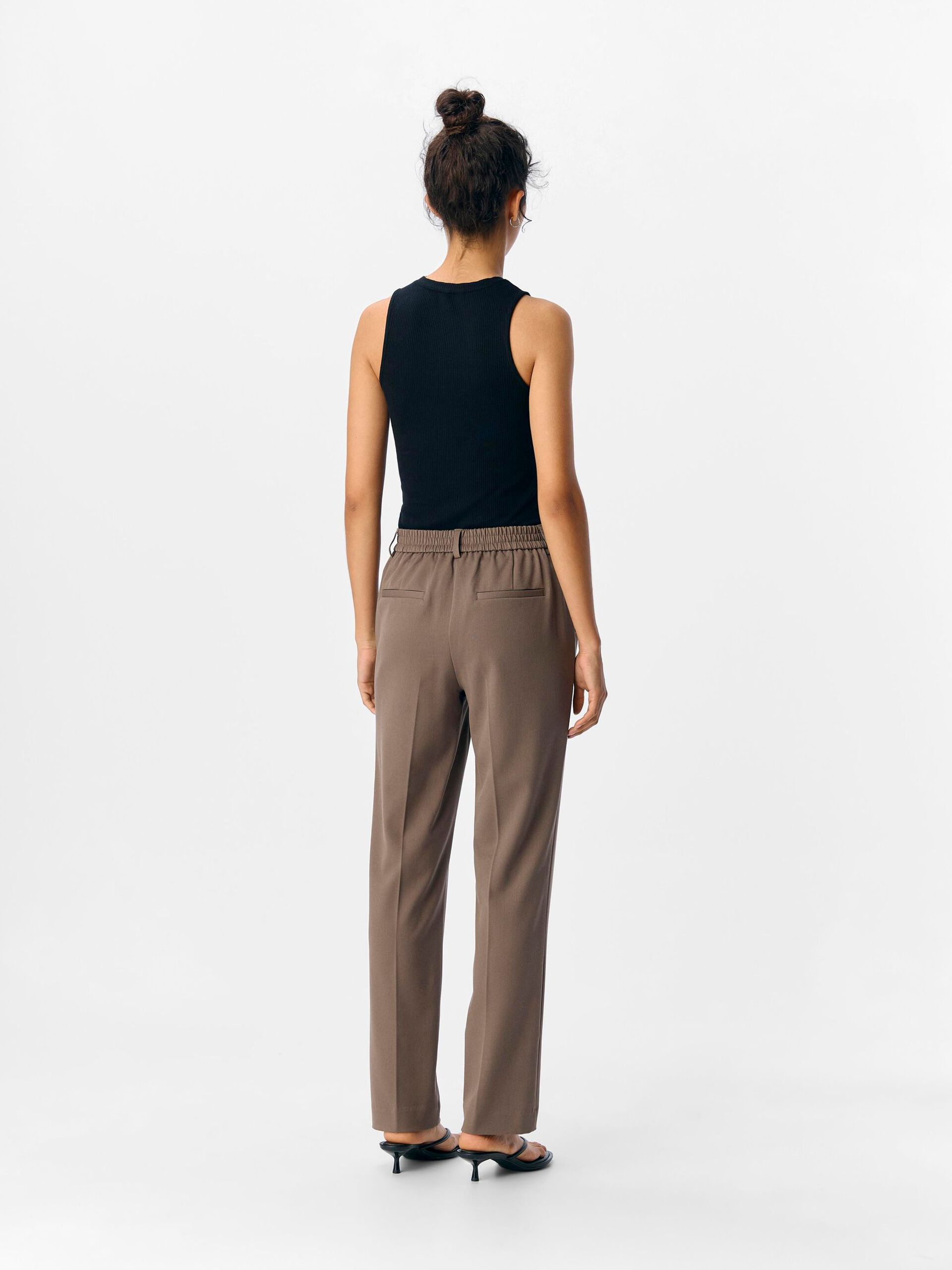 Carousel image - OBJLISA STRAIGHT-LEG TROUSERS, Morel | 3