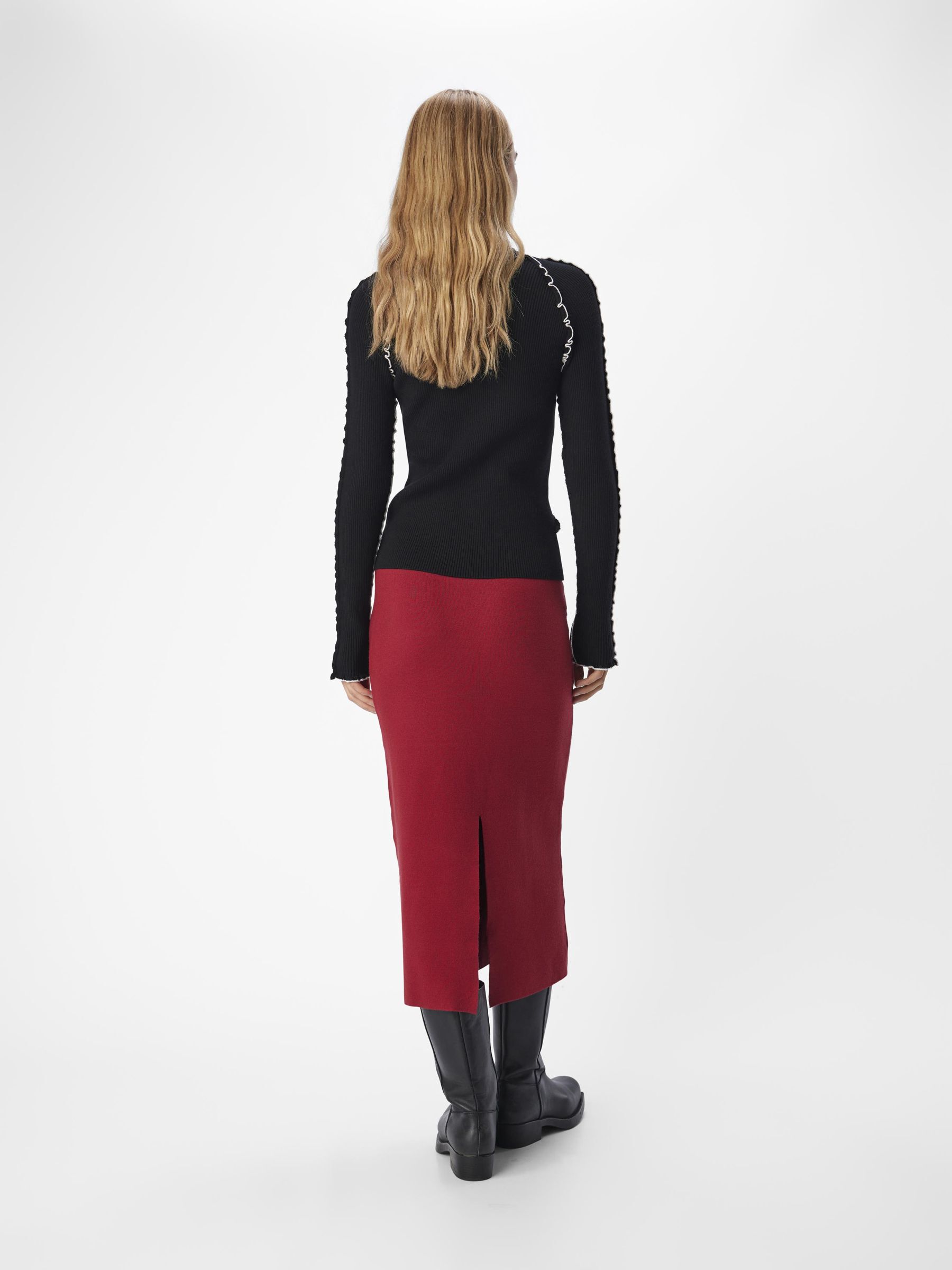 KNITTED MAXI SKIRT Red .OBJECT CI UK
