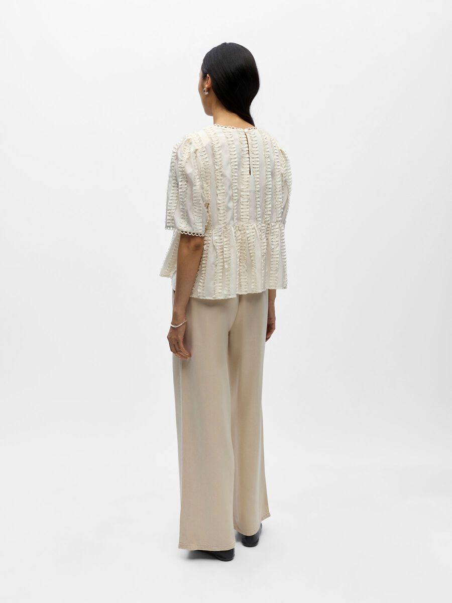 Carousel image - TEXTURED PEPLUM TOP, Birch | 3