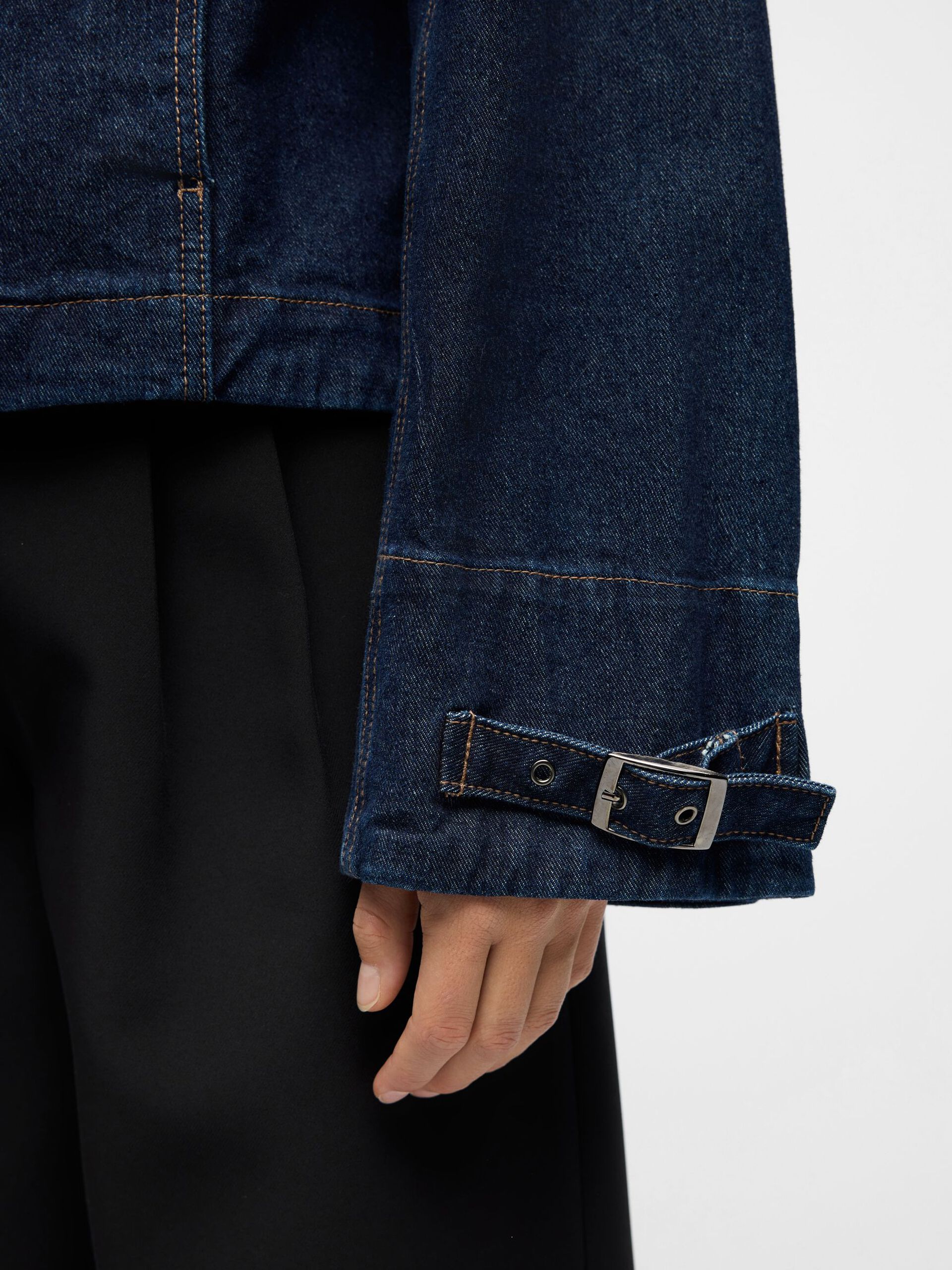 Carousel image - SHORT DENIM JACKET, Dark Blue Denim | 5
