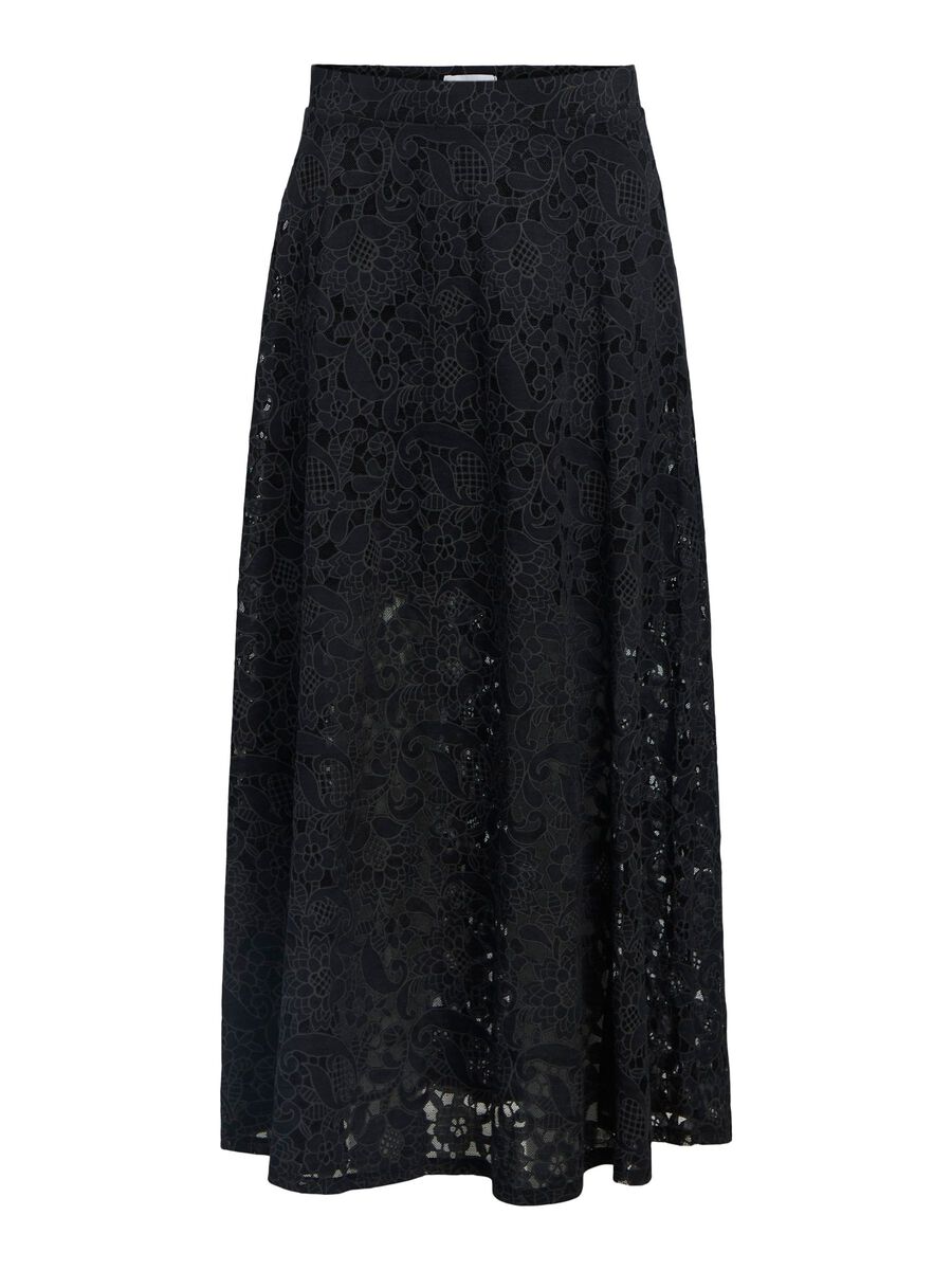 Product carousel image - EMBROIDERED MAXI SKIRT, Black | 2