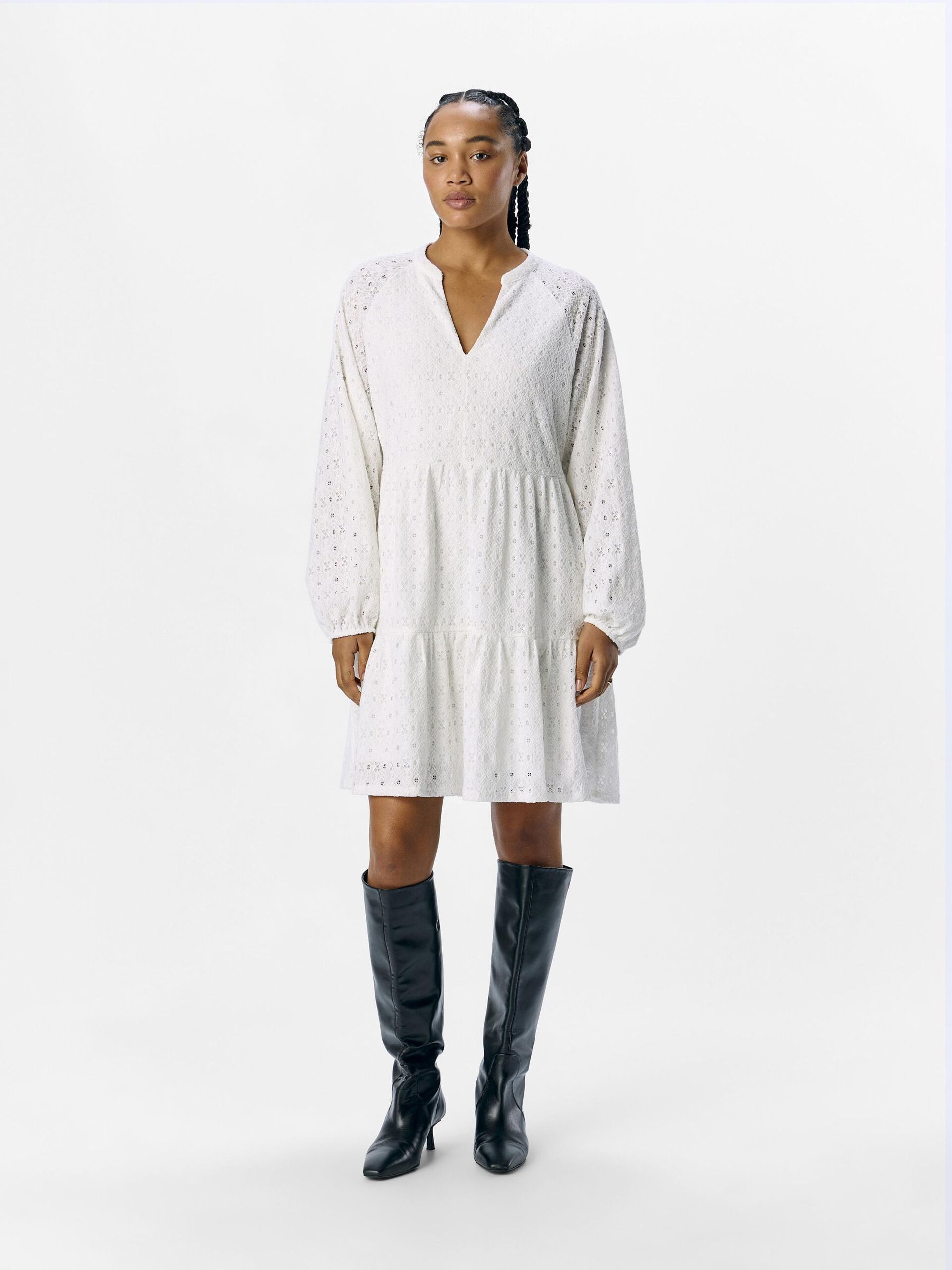 Carousel image - LACE MINI DRESS, Cloud Dancer | 4