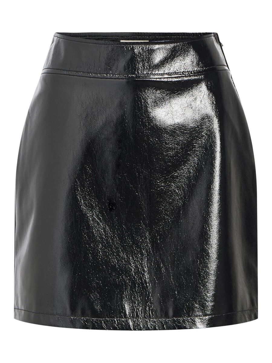 OBJECT COATED MINI SKIRT, Black, highres - 23046718_Black_001.jpg
