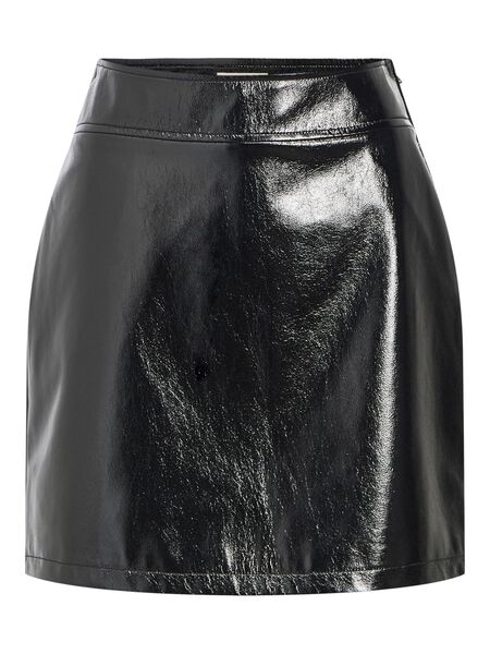 OBJECT COATED MINI SKIRT, Black, highres - 23046718_Black_001.jpg