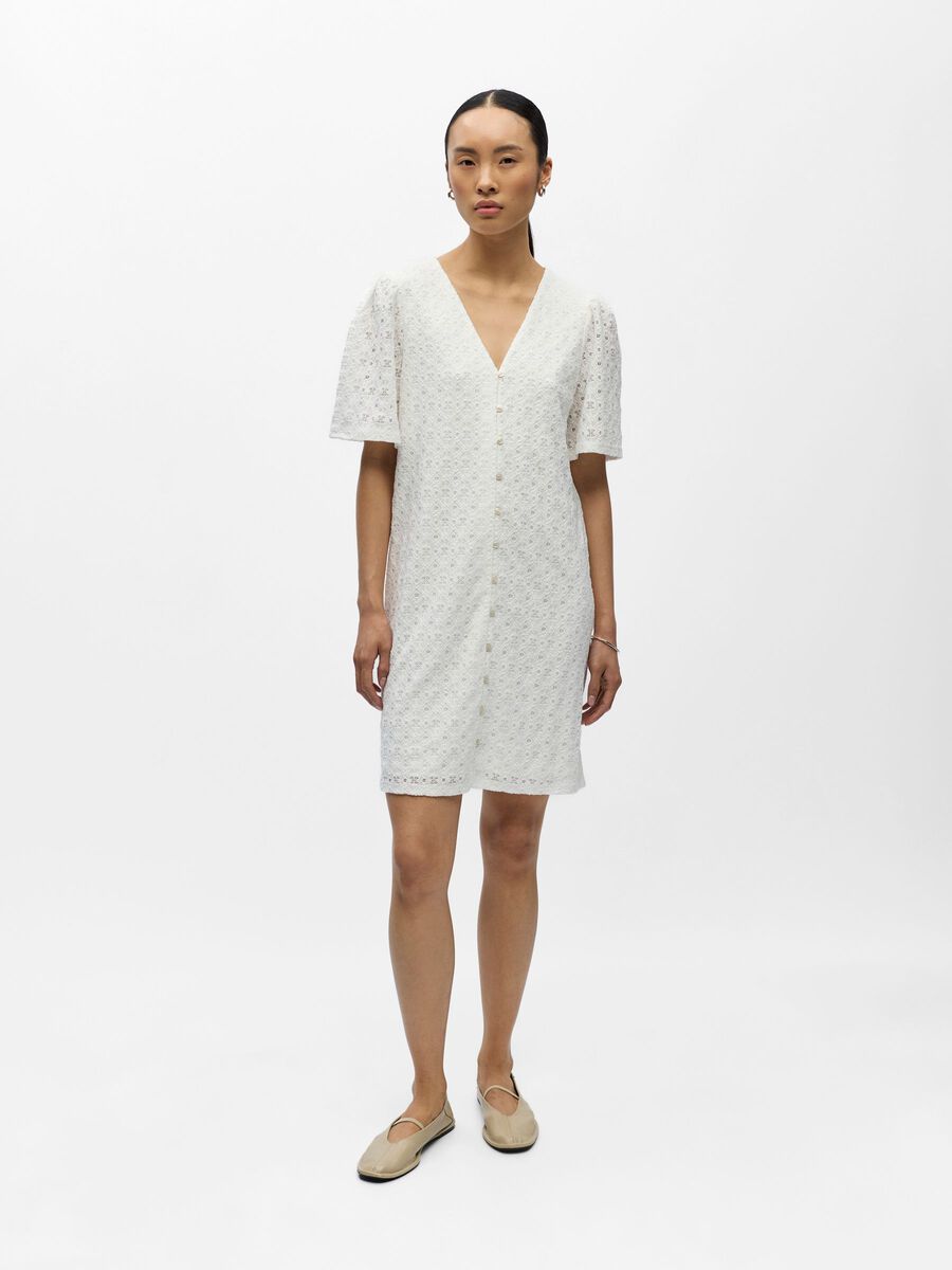 Carousel image - STRUKTURIERTES V-AUSSCHNITT MIDIKLEID, Cloud Dancer | 4