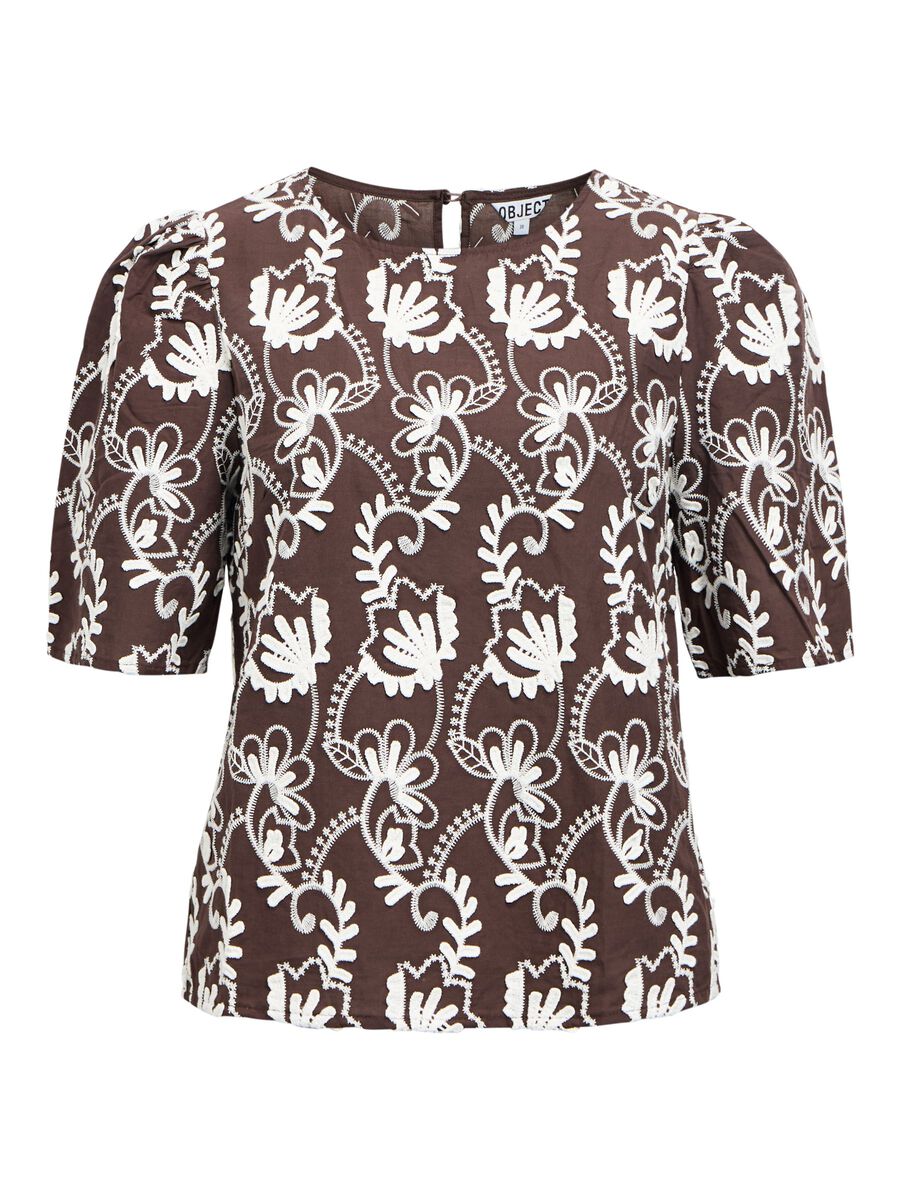 Carousel image - EMBROIDERED BLOUSE, Seal Brown | 1