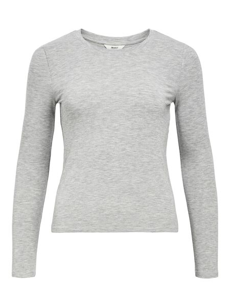 OBJECT LONG SLEEVED TOP, Medium Grey Melange, highres - 23046951_MediumGreyMelange_001.jpg