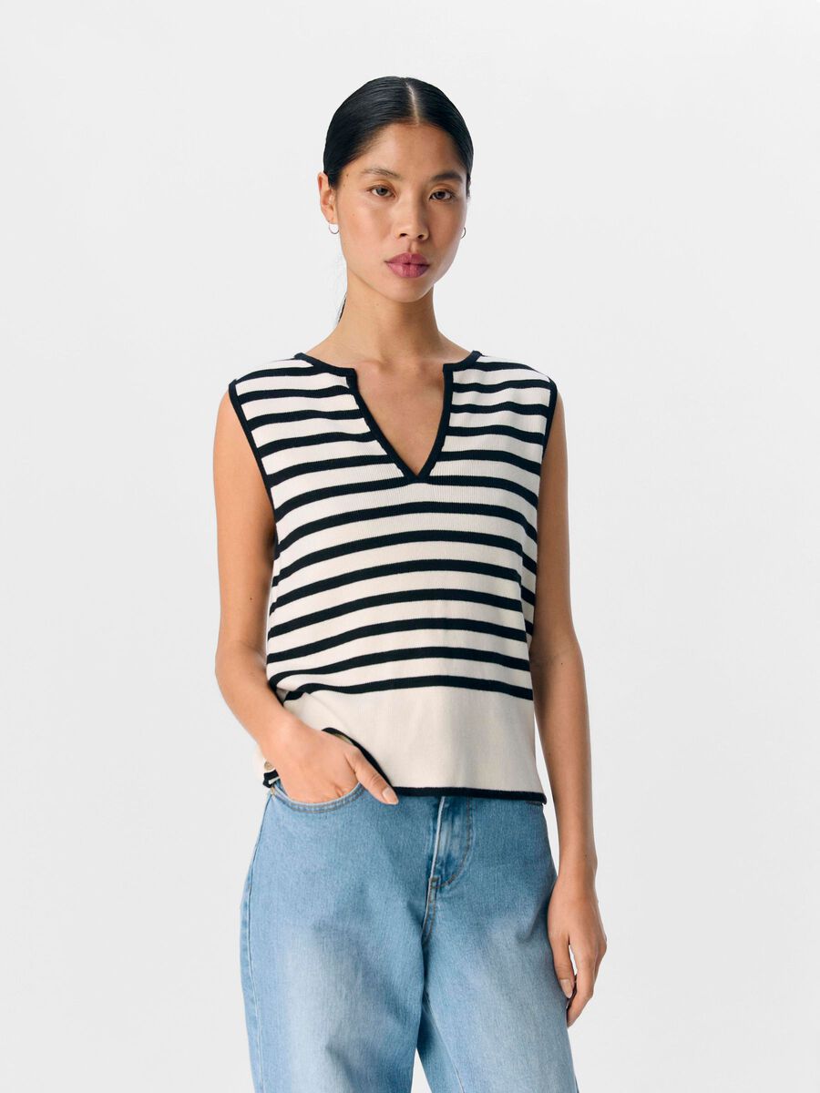 OBJECT STRIPED KNITTED TOP, Sandshell, highres - 23046427_Sandshell_1179189_003.jpg