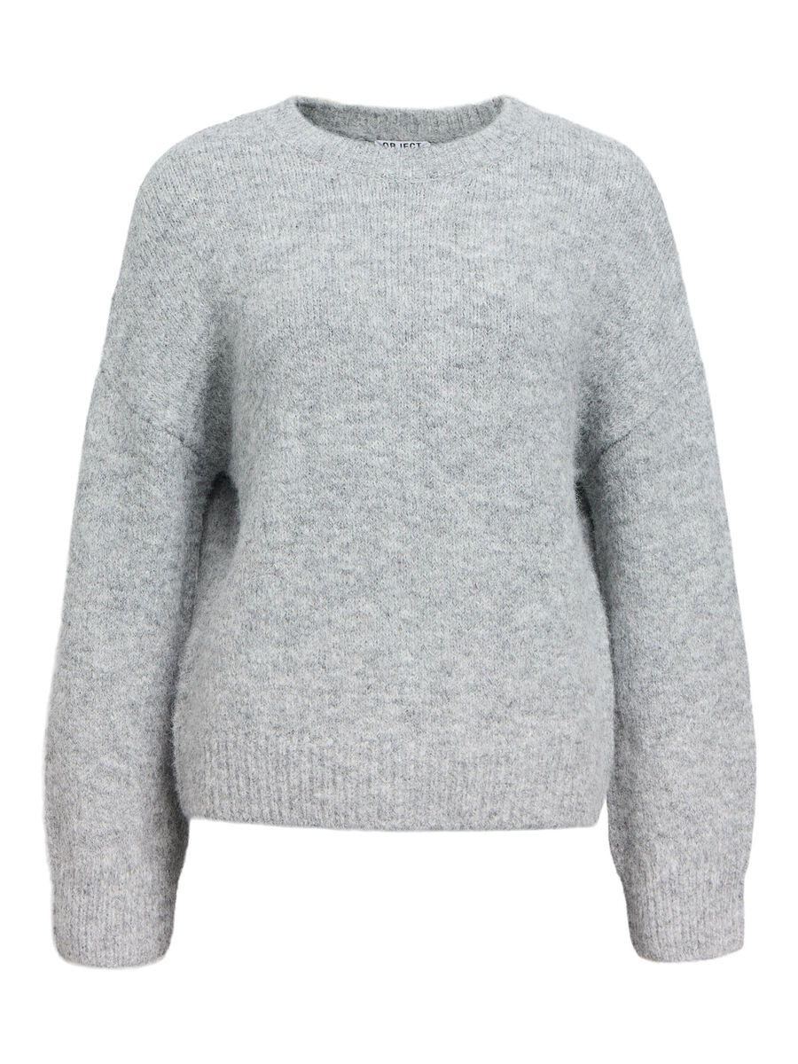 Carousel image - KNITTED PULLOVER, Medium Grey Melange | 1