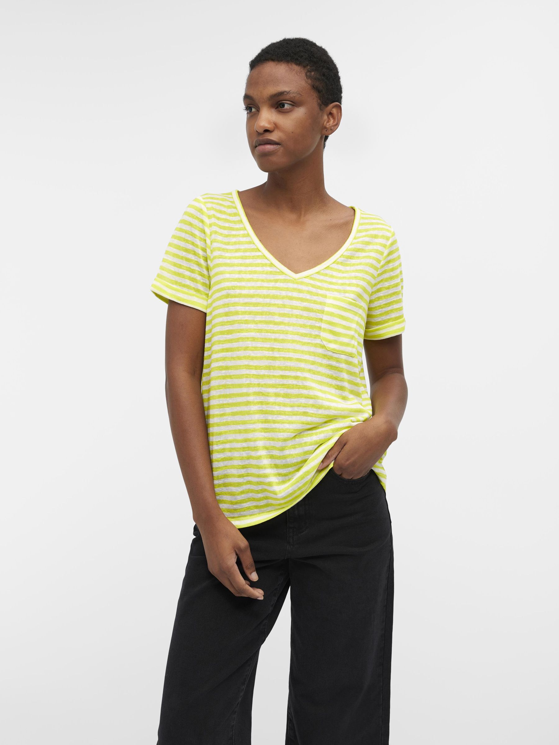 Yellow v neck shirt womens clearance