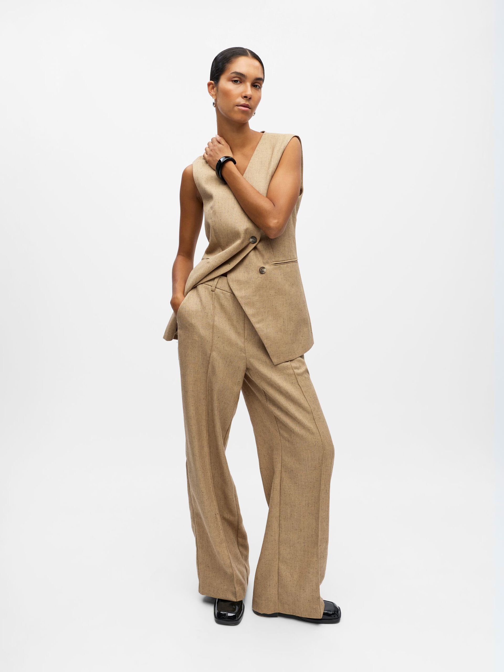 Carousel image - WIDE LEG TROUSERS, Tannin | 6