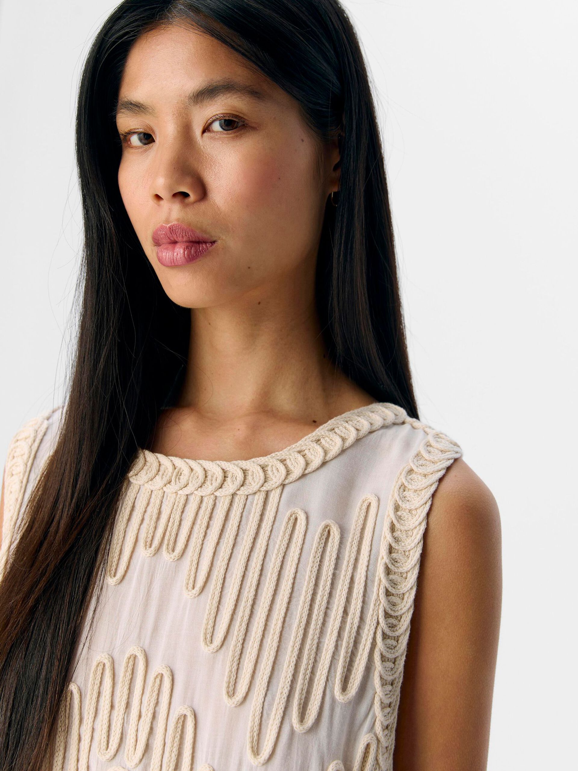Carousel image - EMBROIDERED TOP, Sandshell | 5