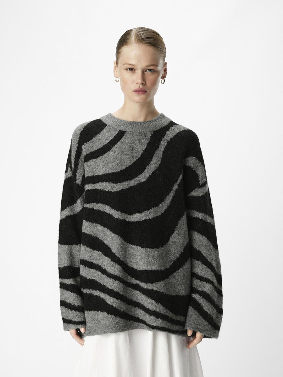 OBJECT STRICK PULLOVER, Medium Grey Melange, highres - 23044637_MediumGreyMelange_1129243_003.jpg