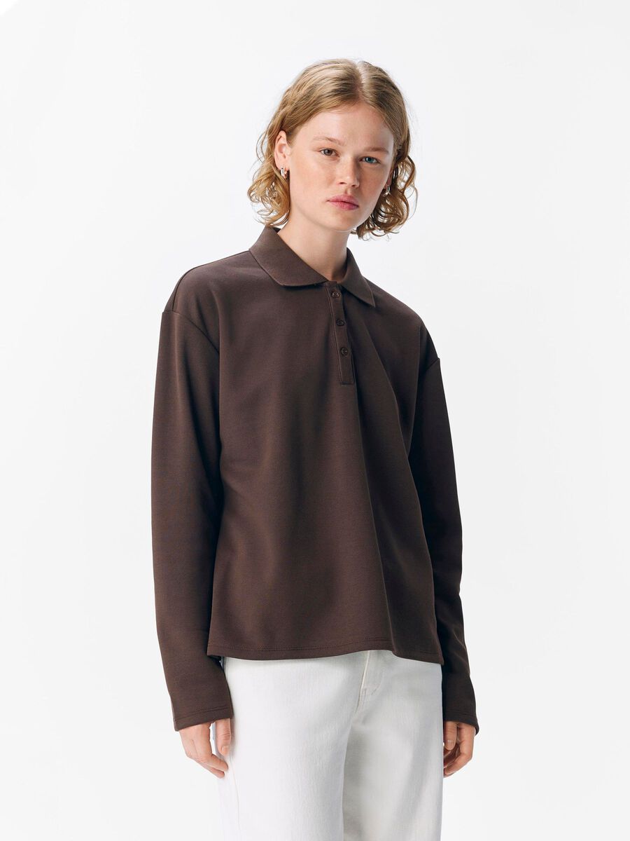 OBJECT GESTREIFTES POLOSHIRT, Seal Brown, highres - 23046563_SealBrown_003.jpg