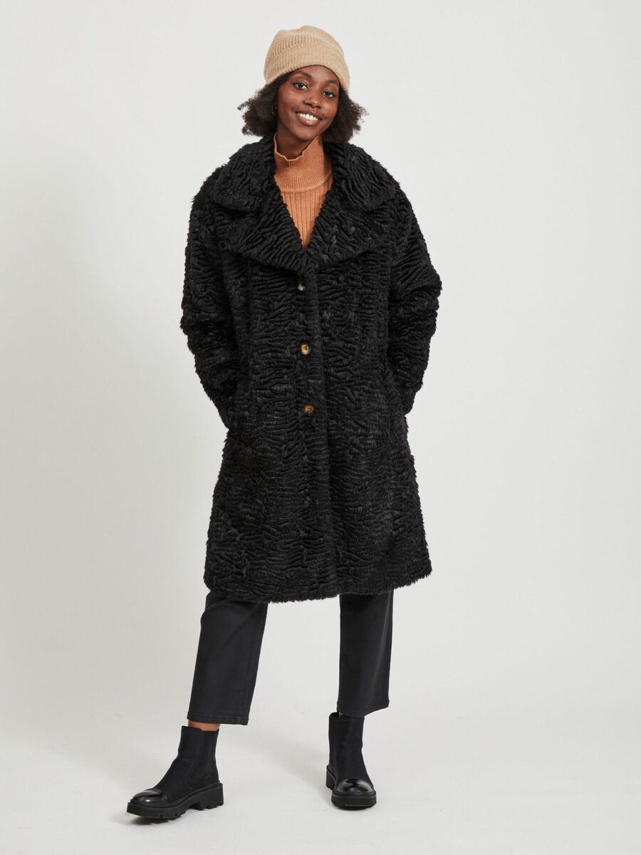 OBJECT OVERSIZE FAUX FUR COAT, Black, highres - 23033485_Black_003.jpg