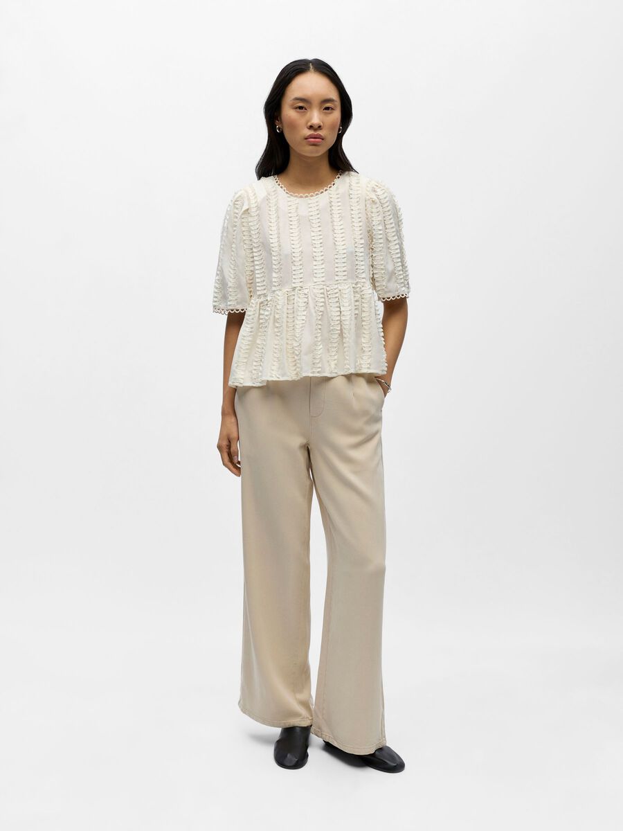 Carousel image - TEXTURED PEPLUM TOP, Birch | 4